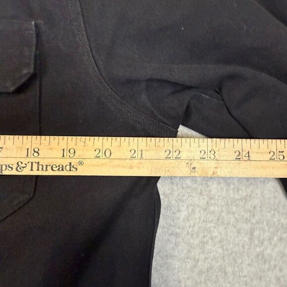 Huf Mfg Co Worldwide Mens Size Medium Button Front Denim Jean Shirt Jacket Black - Picture 5 of 9